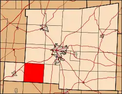 Location of Milford Township in Knox County.