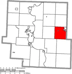 Location of Union Township in Muskingum County