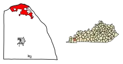 Location in Marshall County, Kentucky