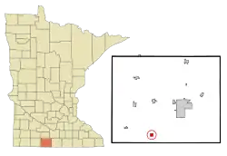 Location in Martin County and the state of Minnesota
