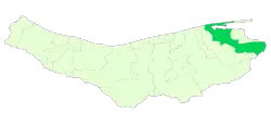 Location of Behshahr County in Mazandaran province