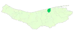Location of Juybar County in Mazandaran province