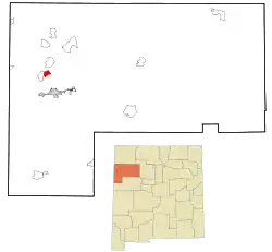 Location of Yah-ta-hey, New Mexico