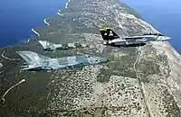 PAir of MiG-21s and F-14 in 2002.