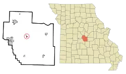 Location of Tuscumbia, Missouri