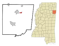 Location of Hatley, Mississippi