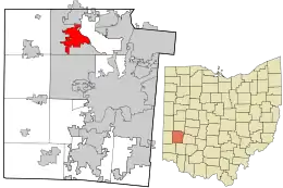 Location in Montgomery County and the state of Ohio.