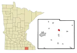 Location of Dexter, Minnesota