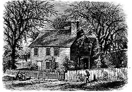 Mowry Tavern, c. 1650, in Providence near North Burial Ground (demolished c. 1900)