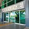 The entrance of the terminal is adorned with Sarawakian motives.