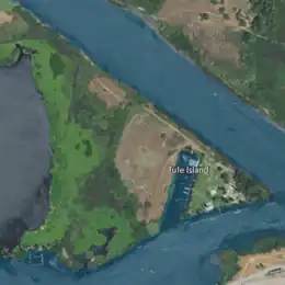 Aerial image of an island.