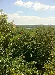 Narragansett Trail - View of Wyassup Lake from High Ledge.