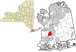 Location in Nassau County and the state of New York