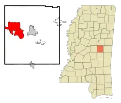 Location of Pearl River, Mississippi