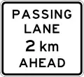 (A42-1.1/IG-6.1) Passing Lane Ahead (in 2 kilometres)