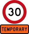 Temporary 30&nbsp;km/h speed limit