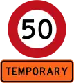 Temporary 50&nbsp;km/h speed limit