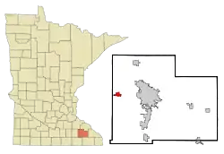 Location of Byron, Minnesota