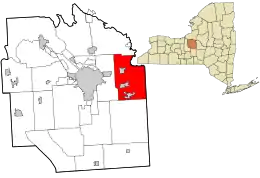 Location in Onondaga County and the state of New York.