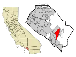Location of Mission Viejo within Orange County, California.