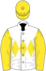 White, yellow triple diamond, sleeves and cap