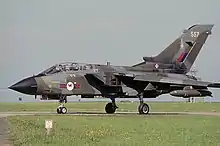 A Panavia Tornado GR1 of No. 45 Squadron otherwise known as the Tornado Weapons Conversion Unit.