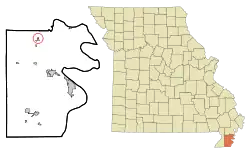 Location of North Wardell, Missouri