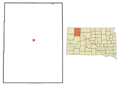 Location in Perkins County and the state of South Dakota