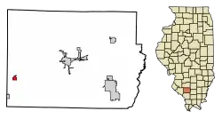Location of Cutler in Perry County, Illinois.