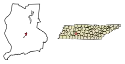 Location of Linden in Perry County, Tennessee.