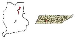 Location of Lobelville in Perry County, Tennessee.