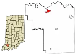 Location of Petersburg in Pike County, Indiana.