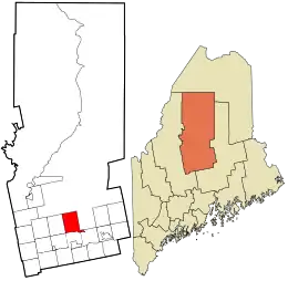 Location in Piscataquis County and the state of Maine.