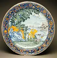 Plate, 1736, with Venus and Adonis, 23 1/8 in. (58.7 cm)