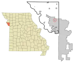 Location of Ferrelview, Missouri