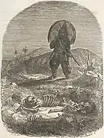 At the foot of the hill, Robinson Crusoe (1840)