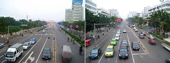 Remin Avenue looking facing south and north