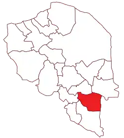 Location of Rudbar-e Jonubi County in Kerman province