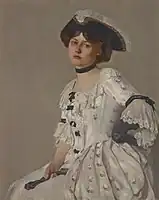 Girl in White with Hat