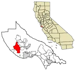 Location of Bonny Doon in Santa Cruz County, California.