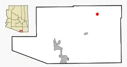 Location in Santa Cruz County and the state of Arizona