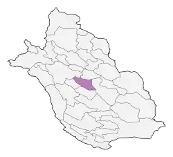 Location of Sarvestan County in&nbsp;Fars&nbsp;province