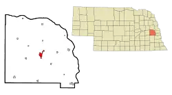 Location of Wahoo, Nebraska