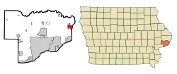 Location of Princeton, Iowa