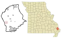 Location of Vanduser, Missouri