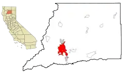 Location of Redding in Shasta County, California