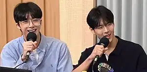 Shownu X Hyungwon in August 2023Left to right: Hyungwon and Shownu