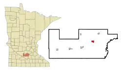 Location of Arlingtonwithin Sibley County, Minnesota