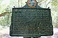Back side of the historical sign at the site of Fort Peyton (photographed May 31, 2020).