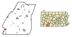 Location of Confluence in Somerset County, Pennsylvania.
